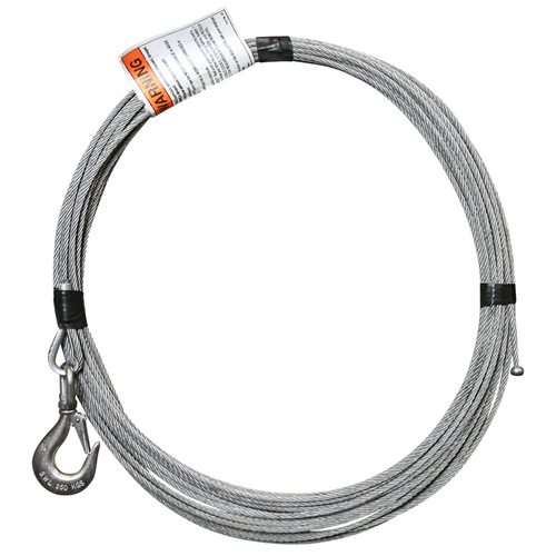 OZ Lifting 3/16" x 20' Lift - Galvanized Cable Assembly with Ball End Fitting and Swivel Hook with Latch