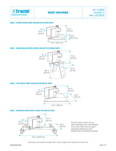 Tractel Adjustable/Swivel Ridge Anchor with 30 ft. Blocfor AES Leading Edge Self-Retracting Lifeline – N630/3
