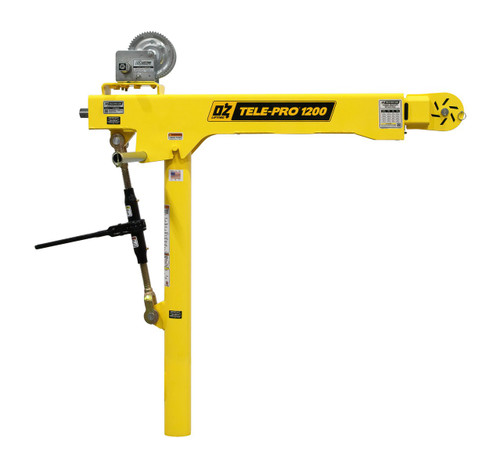 OZ Lifting 1200 Lb. Tele-Pro Davit Crane with Carbon Steel Brake Winch