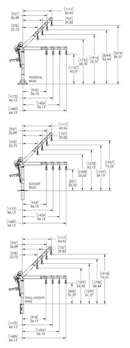 1200 lb composite davit crane with carbon steel brake winch