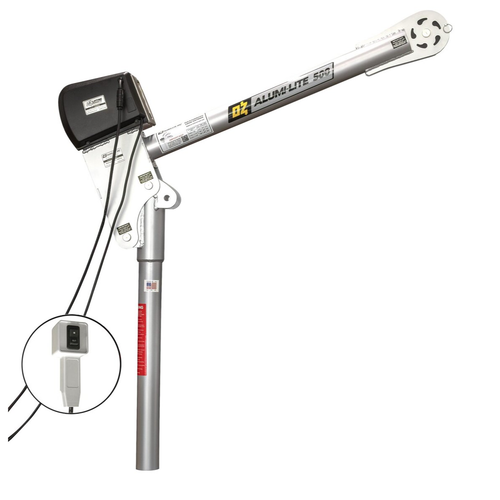 OZ Lifting 500 Lb. Alumi-Lite Davit Crane with 110V AC Electric Winch