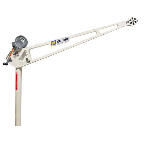 OZ Lifting 500 Lb. Extended Reach Davit Crane with 2500 Lb. Carbon Steel Brake Winch