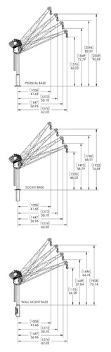 1000 lb extended reach davit crane with DC electric winch