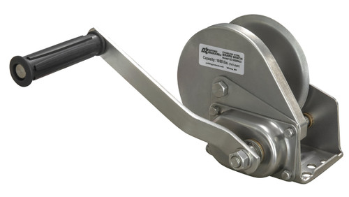 1000 lb stainless steel brake winch with left handed handle