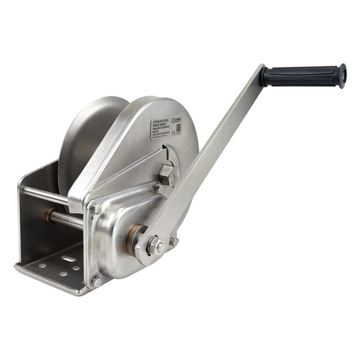 OZ Lifting 1500 Lb. Stainless Steel Brake Winch with Drill Drive Adapter