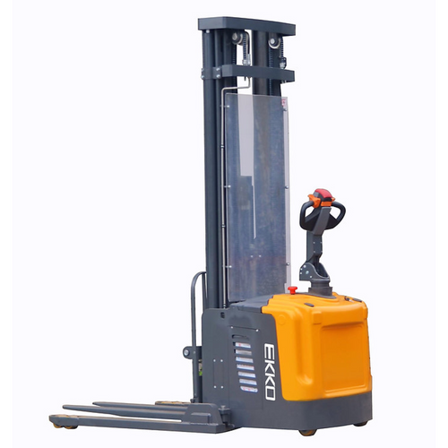 EKKO EB16EA Full Powered Straddle Stacker 4,400 lb Capacity, 216" Height