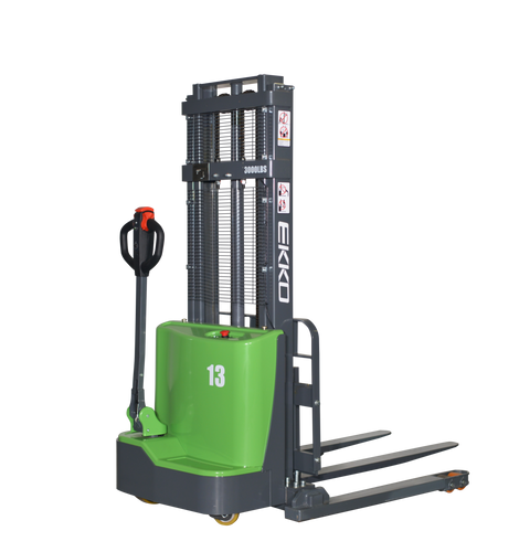 EKKO EB13C-98LI Full Powered Straddle Stacker (Li-Ion)   2,800 lb Capacity