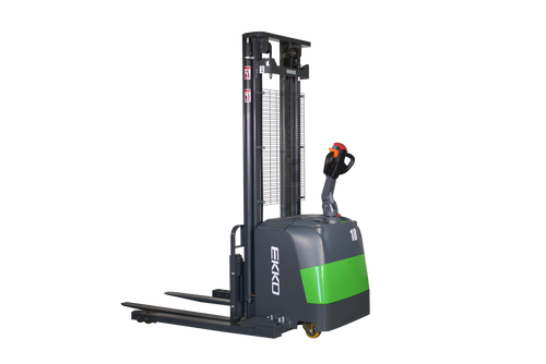 EKKO EB18C-118LI Full Powered Straddle Stacker (Li-Ion)   4,000 lb Capacity