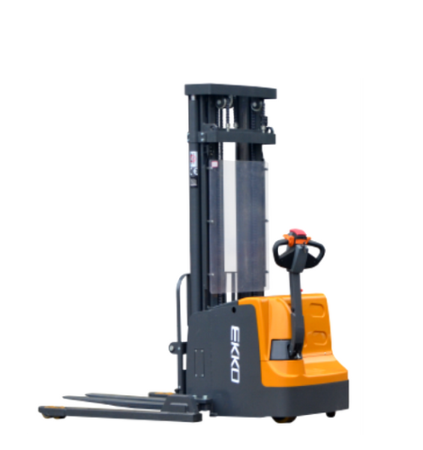 EKKO EB20E Full Powered Straddle Stacker   4,400 lb Capacity