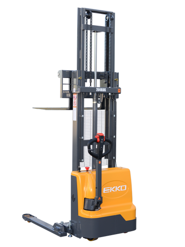 EKKO EB12E Full Powered Straddle Stacker   2,640 lb Capacity