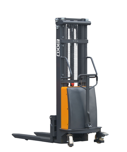 EKKO EA15E Semi-Electric Forkover Stacker   3,300 lb Capacity