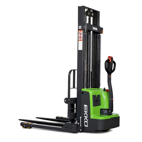 EKKO EB13E-138Li Lithium Electric Straddle Stacker 2,800 lb Capacity, 138" Height
