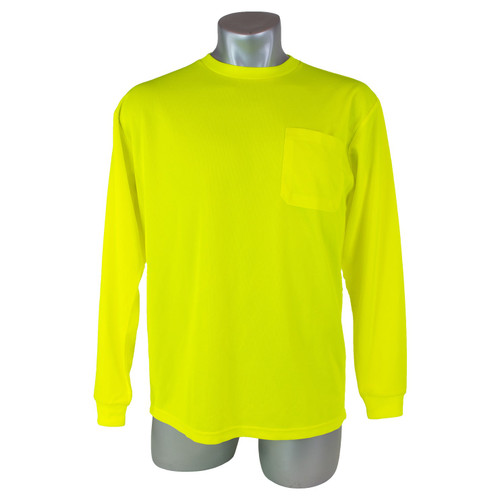 High Visibility Yellow Safety Long Sleeve Shirt - M