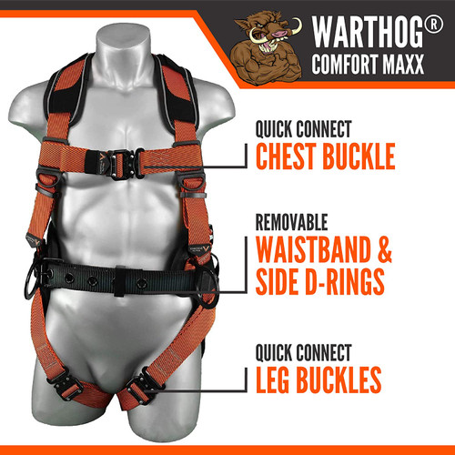 WARTHOG COMFORT MAXX BELTED SIDE D-RING HARNESS 2XL