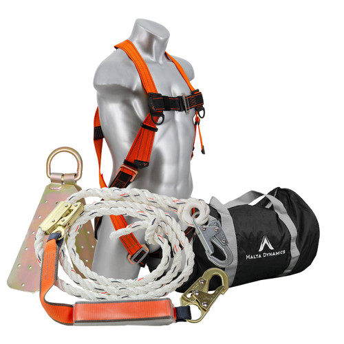 BUILD YOUR OWN PERSONAL FALL ARREST SYSTEM (PFAS) 25' Vertical Lifeline Assembly Warthog Pass Thru Harness (B2000 Series) L-XL