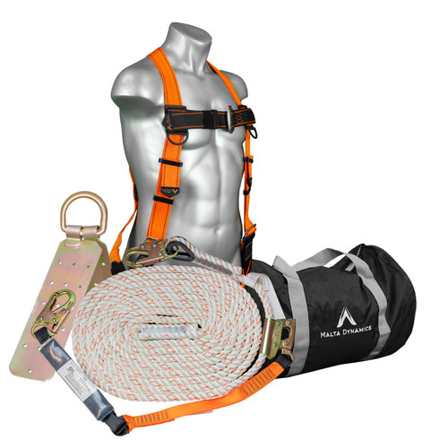 BUILD YOUR OWN PERSONAL FALL ARREST SYSTEM (PFAS) 50' Vertical Lifeline Assembly Warthog Pass Thru Harness (B2000 Series) L-XL