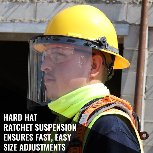 FULL BRIM HARD HAT WITH VISOR Yellow