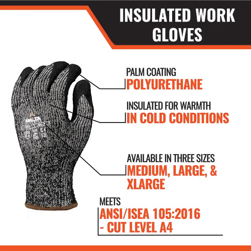 Thick Cut Level A4 Work Gloves (12 pack) - M