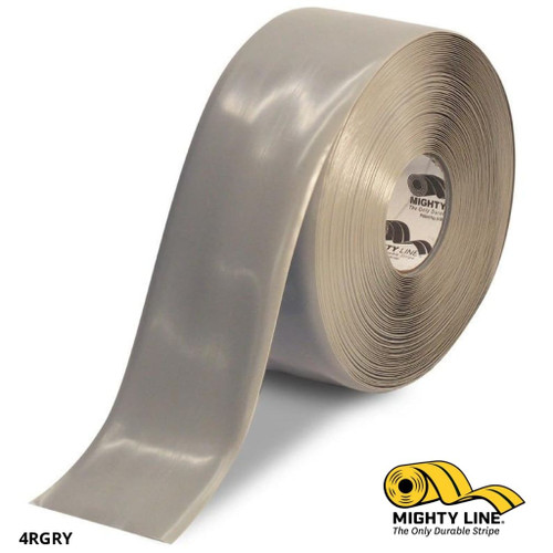Mighty Line 4" Gray Solid Color Tape - 100' Roll - Safety Floor Tape