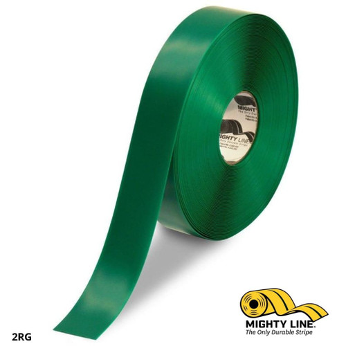 Mighty Line 2" Green Solid Color Tape - 100' Roll - Safety Floor Tape