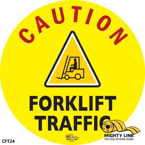 24" Caution Forklift Traffic Floor Signs