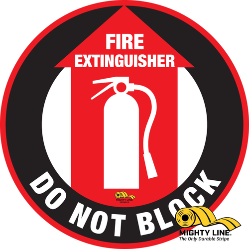 24" Fire Extinguisher Do Not Block Circle Floor Sign