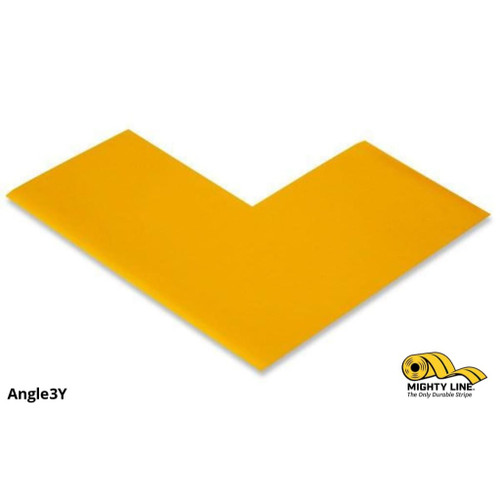 Mighty Line 3" Wide Solid Yellow Angle - Pack of 100 - Floor Tape & Floor Marking