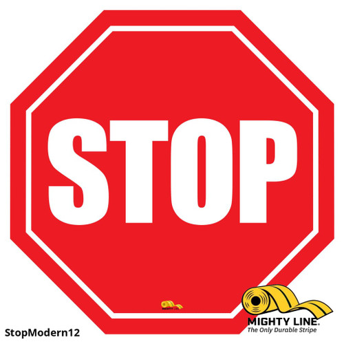 16" Stop Sign Modern Floor Sign - Floor Marking Signs