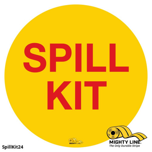 Mighty Line Spill Kit, Floor Sign, Industrial Strength, 24" Wide