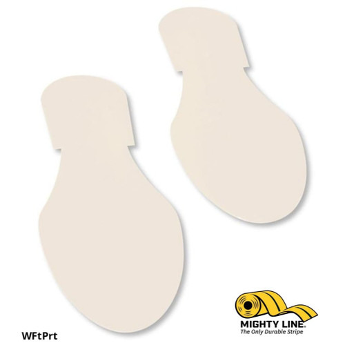 Mighty Line Solid Colored White Footprint - Pack of 50 - Floor Marking