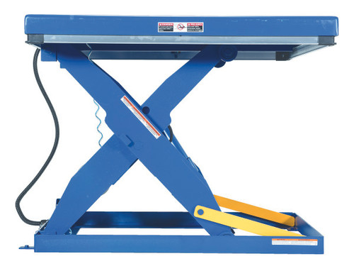 Vestil Steel Rotary Air Hydraulic Scissor Lift Table - 24 In. x 48 In. 3,000 lb - Blue