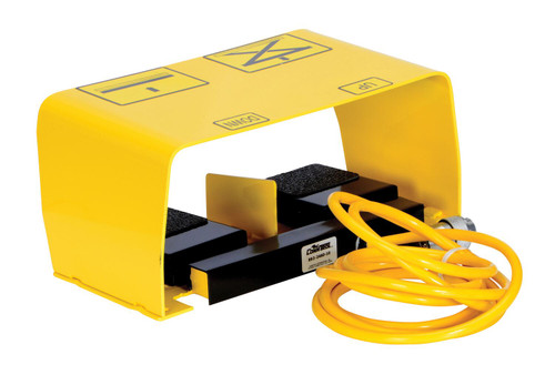 Vestil Factory Installed Steel Twin Foot Control For Lift and Tilt Workstation Tables With - 8 Ft. Usable Cord Length - Yellow