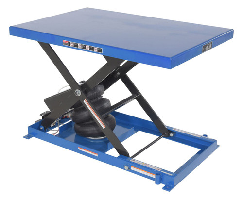Vestil Steel Heavy-Duty Air Bag Scissor Lift Table - 48 In. x 32 In. 1,000 lb - Blue