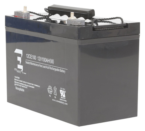 Vestil Factory Installed Lead Acid Absorbed Glass Mat AGM Upgrade - 12 Volt 100Ah Battery Quantity 1