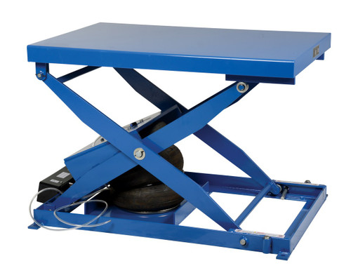 Vestil Steel Heavy-Duty Air Bag Scissor Lift Table - 48 In. x 32 In. 2,000 lb - Blue