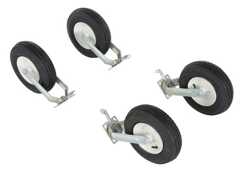 Vestil Pneumatic Rubber Casters - 12 In. x 3-1/2 In. Swivel 4-Position Lock Casters 1,500 lb - Black/White