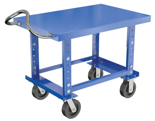 Vestil Steel Adjustable Single - 24 In. x 36 In. Shelf Cart With Mold-On-Rubber Casters 2,000 lb - Blue