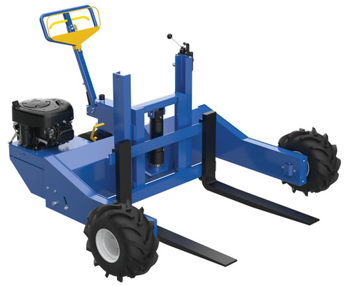 Vestil Steel Heavy Duty 344CC Gas Powered Drive and Lift All-Terrain Pallet Truck - 48 In. Long Adjustable Width Forks 4,000 lb - Blue