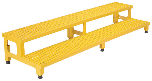 Vestil Steel Adjustable Step Mate Stand - 2 Step 22-7/8 In. x 72-1/16 In. x 15-1/4 In. 500 lb - Yellow