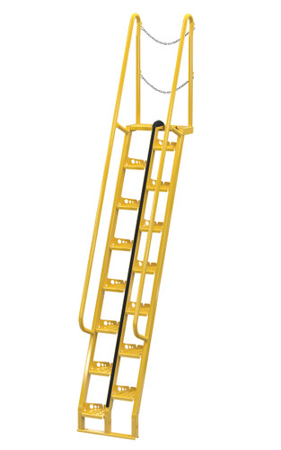 Vestil Steel Alternate Tread Stair - 68 Degrees 54-1/8 In. x 23-1/2 In. x 149-5/8 In. 350 lb - Yellow