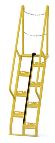 Vestil Steel Alternate Tread Stair - 68 Degrees 34-5/8 In. x 23-1/2 In. x 101-7/8 In. 350 lb - Yellow