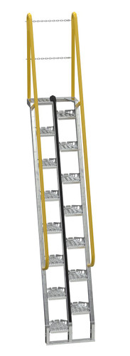 Vestil Galvanized Alternate Tread Stair - 68 Degrees 54-1/8 In. x 23-1/2 In. x 149-5/8 In. 350 lb - Silver