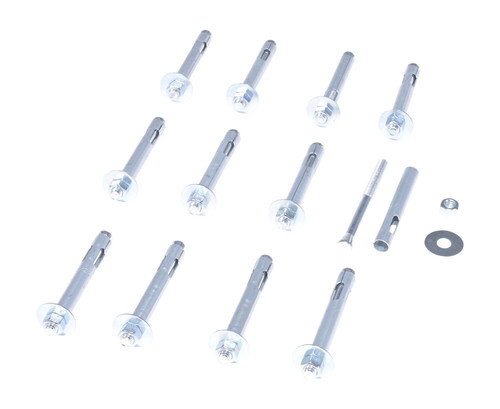 Vestil Steel Concrete Sleeve Anchor Bolts - 12 Pack 1/2 In. x 4 In. - Silver