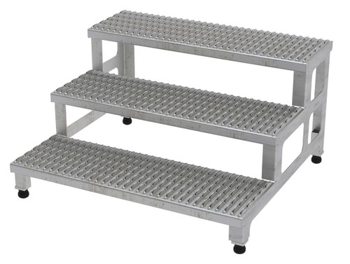 Vestil Stainless Steel Adjustable Step Mate Stand - 3 Step 33-7/8 In. x 35-3/4 In. x 22-1/4 In. 500 lb - Silver