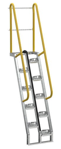 Vestil Galvanized Alternate Tread Stair - 68 Degrees 39-1/2 In. x 23-1/2 In. x 113-3/4 In. 350 lb - Silver