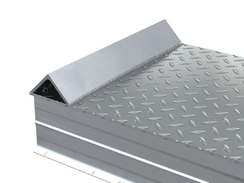 Vestil Aluminum Tread Plate Wheel Riser with Roll Off Guard - 54 In. x 18 In. x 10-1/16 In. 30000 lb - Silver