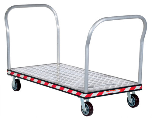 Vestil Aluminum Heavy Duty Dual Handle Tread Plate Platform Truck - 30 In. x 60 In. 3600 lb - Silver