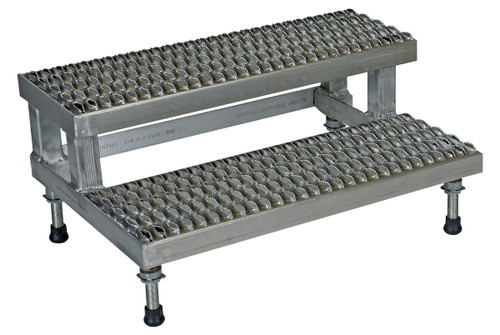 Vestil Stainless Steel Adjustable Step Mate Stand - 2 Step 22-7/8 In. x 35-3/4 In. x 15-1/4 In. 500 lb - Silver
