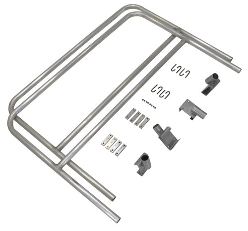 Vestil Aluminum Bolt On Handrail - 9 Ft. For Aluminum Walk Ramps Retro Fit - Silver