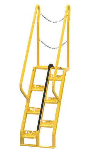 Vestil Steel Alternate Tread Stair - 56 Degrees 42 In. x 23-1/2 In. x 90-1/2 In. 350 lb - Yellow
